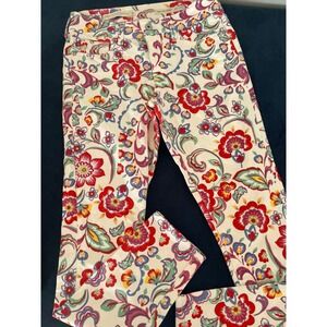 Pilcro The Letterpress Mid Rise Skinny Jeans Floral Print Size 27 Anthropologie